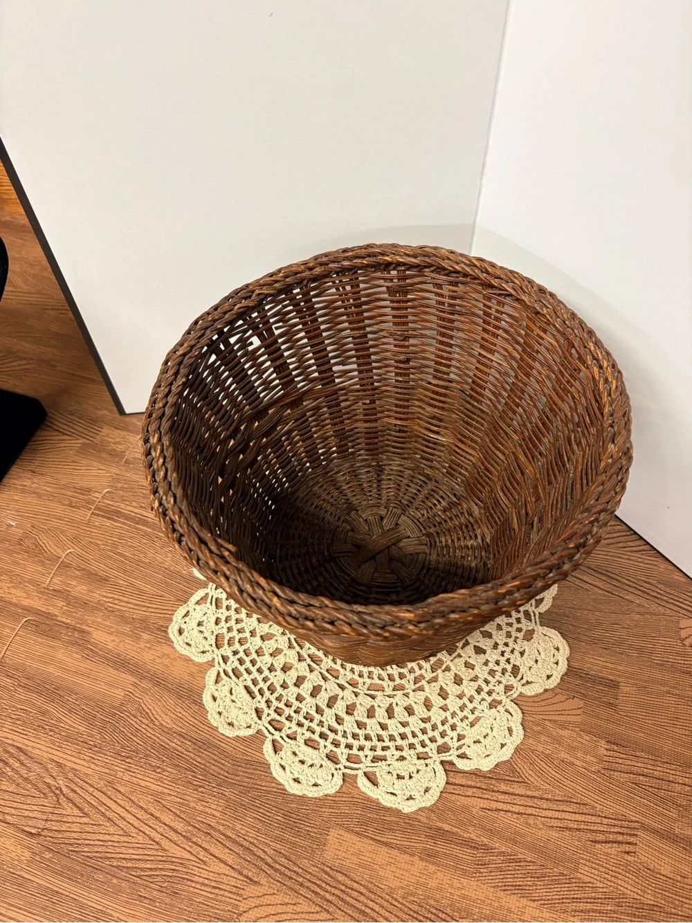 Vintage Brown Woven Rattan Basket